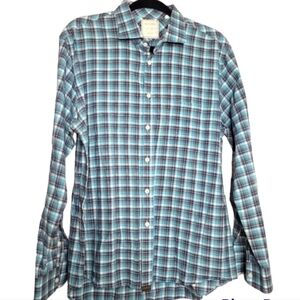BILLY Reed Plaid Button Down  , Long Sleeve Oxford Shirt XL